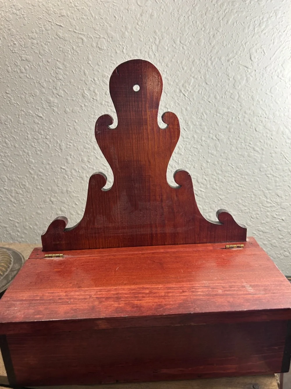 Mahogany-Finish Wooden Wall Shelf - Classic Home Wall Decor